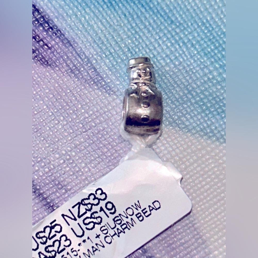Silver Snowman Charm Bead
